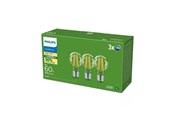 Lyskilder - Philips LED pære Ultra Efficient A60 4W/827 (60W) Klar 3-pak E27 - 929003623593