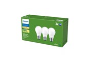 Lyskilder - Philips LED pære Ultra Efficient A60 7,3W/827 (100W) Klar 3-pak E27 - 929003625331