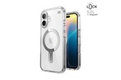 Mobil - Covers & Cases - Speck Presidio Perfect-Clear ClickLock & MagSafe - iPhone 16 Case - Clear / Chrome Finish / Serene Silver - 150691-3199