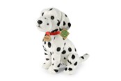 Plys - Rappa - Plush realistic Dalmatian dog mascot with collar sitting 30 cm Eco-Friendly - 260320