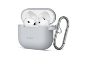 Mobil - Covers & Cases - Tech-Protect Silicone Hook Case for AirPods 4 - Grey - 5906302370061