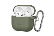 Mobil - Covers & Cases - Tech-Protect Silicone Hook Case for AirPods 4 - Green - 5906302370085
