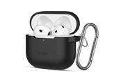 Mobil - Covers & Cases - Tech-Protect Silicone Hook Case for AirPods 4 - Black - 5906302370047