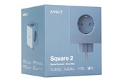 Afbrydermateriel - AVOLT Square 2 Socket extender with 30W Dual USBC Shark Blue - SQ2-EUFC30-WMSHB