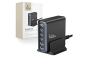 Mobil - Adaptere & Opladere - Tech-Protect DC140W-GAN 5-PORT PD140W/QC3.0 Charging Station - Black - 5906302375455