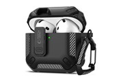 Mobil - Covers & Cases - Tech-Protect Carbonox Case for AirPods 4 - Black - 5906302380312