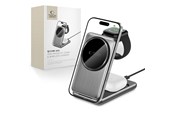 Mobil - Adaptere & Opladere - Tech-Protect QI15W-A42 3in1 Inductive Charger with MagSafe for Appple Devices - Grey - 5906302380169