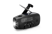 DAB, netværks- og clockradio - STREETZ Emergency Solar Crank Radio - AM/FM - Mono - Sort - S80-BLK