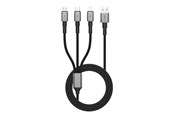 USB kabel - Tech-Protect UltraBoost DNA 3in1 USB-C / Micro-USB / Lightning Cable 120 cm - Grey - 5906302330294