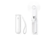 Powerbank - Jisulife Handheld Fan Life8 Plus Portable USB Fan with Power Bank Function 4500mAh and Flashlight - White Powerbank - Hvid - 4500 mAh - 6975061536727