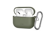 Mobil - Covers & Cases - Tech-Protect Silicone Hook Case for AirPods Pro - Olive - 5906302333189