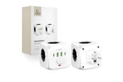 Mobil - Adaptere & Opladere - Tech-Protect  PCL3x4 power strip 2x USB-A 2x USB-C 3x AC Type Schuko - white - 5906302372096