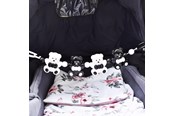 Babylegetøj - Akuku Pushchair rattle black/white BEARS - A0468
