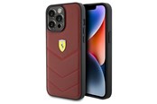 Mobil - Covers & Cases - Ferrari Leather Stitched Lines case for iPhone 15 Pro Max - Red - 3666339181178