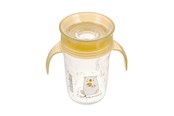 Baby Udstyr - Akuku Non-spill cup 360° 240 ml with dual handle yellow - A0670