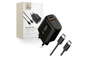 Mobil - Adaptere & Opladere - Tech-Protect  NCA45W-GAN 2-Ports 45W AC Charger with USB-C Cable - Black - 5906302336005