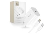 Mobil - Adaptere & Opladere - Tech-Protect NC20W AC Charger with USB-C / Lighting Cable 100 cm - White - 5906302362899