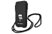 Mobil - Andet Tilbehør - Karl Lagerfeld Saffiano Ikonik Karl 6.7'' handbag - black - 3666339018726