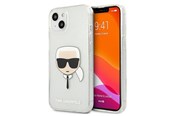 Mobil - Covers & Cases - Karl Lagerfeld Glitter Karl's Head case for iPhone 13 mini - silver - 3666339027452