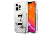Mobil - Covers & Cases - Karl Lagerfeld Liquid Glitter Karl&Choupette Head case for iPhone 13 Pro / iPhone 13 - silver - 3666339028916