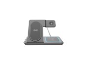 Mobil - Adaptere & Opladere - Gembird 3-in-1 foldable wireless charger stand 15 W - Apple watch - TA-WPC31A-01-BK