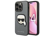 Mobil - Covers & Cases - Karl Lagerfeld Saffiano Karl's Head Patch case for iPhone 14 Pro Max - silver - 3666339077105