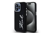 Mobil - Covers & Cases - Karl Lagerfeld Silicone Metal Script Logo case for iPhone 15 Pro - black - 3666339253363