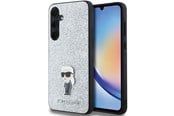 Mobil - Covers & Cases - Karl Lagerfeld Fixed Glitter Ikonik Logo Metal Pin case for Samsung Galaxy A35 - silver - 3666339259501