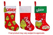 Kreativt Legetøj - Grinch Fleece Stocking 3 asst. 46cm - 600700