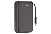 Powerbank - Deltaco PB-CC102 Powerbank | Retractable USB-C cable 90 cm + 1x USB-C Port | PD | Black - 10000 mAh - PB-CC102