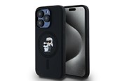 Mobil - Covers & Cases - Karl Lagerfeld Silicone Karl&Choupette MagSafe case for iPhone 15 Pro - black - 3666339254063