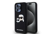 Mobil - Covers & Cases - Karl Lagerfeld Silicone Karl&Choupette MagSafe case for iPhone 15 Pro - black - 3666339256722