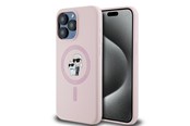 Mobil - Covers & Cases - Karl Lagerfeld Silicone Karl&Choupette Ring MagSafe Case for iPhone 15 Pro Max - Pink - 3666339254490