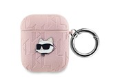 Mobil - Andet Tilbehør - Karl Lagerfeld Monogram Choupette Head case for AirPods 1 / 2 - pink - 3666339283711