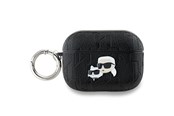 Mobil - Andet Tilbehør - Karl Lagerfeld Monogram Karl & Choupette Head Case for AirPods Pro 2 - Black - 3666339283582