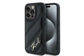 Mobil - Covers & Cases - Karl Lagerfeld Diagonal Quilted Script case for iPhone 14 Pro - black - 3666339252205