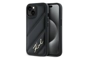 Mobil - Covers & Cases - Karl Lagerfeld Diagonal Quilted Script case for iPhone 15 Plus / 14 Plus - black - 3666339252236