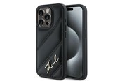 Mobil - Covers & Cases - Karl Lagerfeld Diagonal Quilted Script case for iPhone 15 Pro - black - 3666339252243