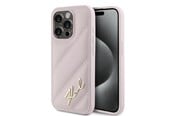 Mobil - Covers & Cases - Karl Lagerfeld Diagonal Quilted Script case for iPhone 15 Pro Max - pink - 3666339252533