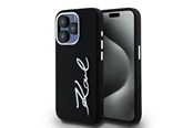 Mobil - Covers & Cases - Karl Lagerfeld Silicone Metal Script Logo iPhone 15 Pro Max Case - Black - 3666339253370