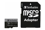 Hukommelseskort - Verbatim Pro U3 microSD/SD - 100MB/s - 512GB - 47046