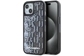 Mobil - Covers & Cases - Karl Lagerfeld Liquide Glitter Monogram Gradient iPhone 15 Case - Black - 3666339256142