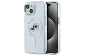 Mobil - Covers & Cases - Karl Lagerfeld IML Metal Karl&Choupette Head MagSafe iPhone 15 Case - White - 3666339284329