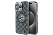 Mobil - Covers & Cases - Karl Lagerfeld IML Monogram Karl & Choupette Head MagSafe iPhone 15 Pro Case - Black - 3666339284909