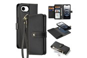 Mobil - Covers & Cases - Dux Ducis Lava Leather Case for iPhone 16e / 17e with Detachable Magnetic Wallet - Black - 6971824158687