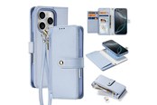 Mobil - Covers & Cases - Dux Ducis Lava Leather Case for iPhone 16 Pro Max with Detachable Magnetic Wallet - Cyan - 6934913003015