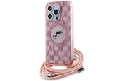 Mobil - Covers & Cases - Karl Lagerfeld IML Crossbody Monogram Karl & Choupette Head MagSafe case for iPhone 15 Pro - pink - 3666339286583