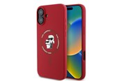 Mobil - Covers & Cases - Karl Lagerfeld Silicone Karl&Choupette Heads Ring MagSafe Case for iPhone 16 Plus - Red - 3666339318697