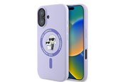 Mobil - Covers & Cases - Karl Lagerfeld Silicone Karl&Choupette Heads Ring MagSafe Case for iPhone 16 Plus - Purple - 3666339318734