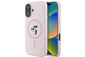 Mobil - Covers & Cases - Karl Lagerfeld Silicone Karl&Choupette Heads Ring MagSafe iPhone 16 Case - Pink - 3666339318765